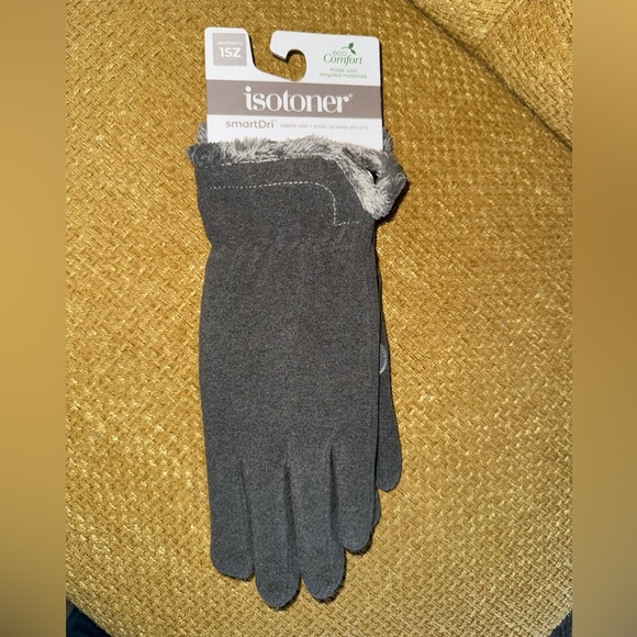 NWT Isotoner Smart-Dri Women's Smart Touch Gloves One Size Gray - Picture 2 of 6